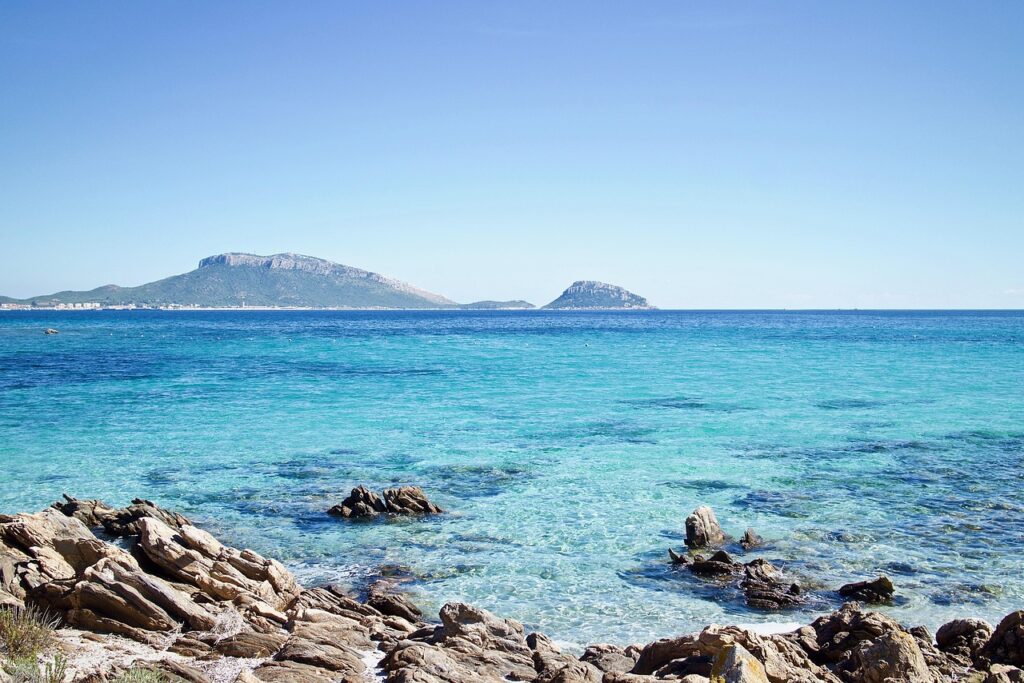 landscape, sea, nature, water, sky, summer, blue, holiday, trip, sardinia, blue sky, italy, quiet, tourism, paradise, island
